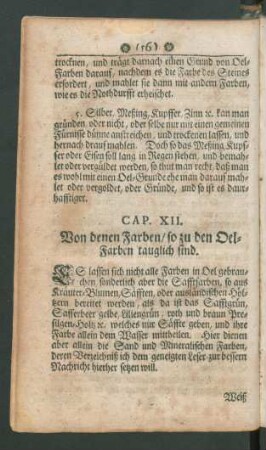 Cap. XII. Von denen Farben/ so zu den Oel-Farben tauglich sind