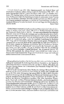 Biographisches Lexikon für Schleswig-Holstein und Lübeck, hrsg. im Auftrag der Gesellschaft für Schleswig-Holsteinische Geschichte und des Vereins für Lübeckische Geschichte und Altertumskunde von Hans F. Rothert, Alken Bruns, Ute Hayessen, Bd. 8 : Neumünster, Wachholtz, 1987