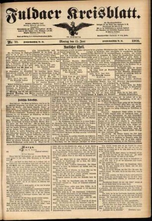 Ausgabe vom Montag, den 15. Juni 1903.