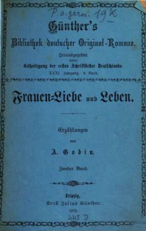 Frauen-Liebe und Leben : Erzählungen, 2