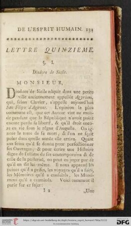 Lettre Quinzième