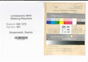 Entnazifizierung Dietrich Stratenwerth , geb. 17.08.1886 (Steuerhelfer)