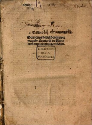 Sermones floridi de tempore magistri Leonardi de Utino cum duplici tabula eorundem