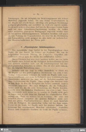 F. "Physiologische" Belichtungsmesser
