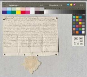 Werden. -Lehnbrief des Abts Beda zum Revers Nr. 5339. - Or., Sekretsiegel (Oblatensiegel), Unterschrift