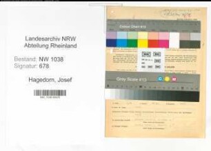 Entnazifizierung Josef Hagedorn , geb. 02.11.1893 (Angestellter)
