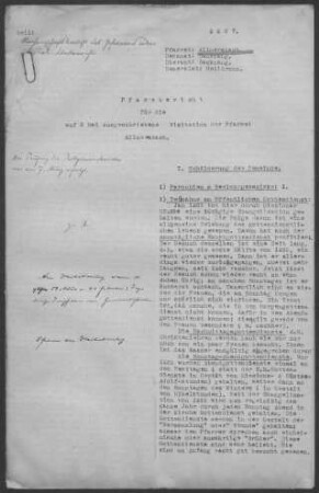 Allmersbach: Pfarrbericht 1927