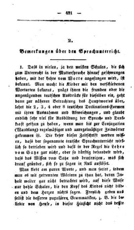 Bemerkungen über den Sprachunterricht