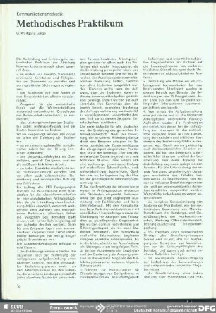 Methodisches Praktikum : 95 Jahre Fachschule für Werbung und Gestaltung Berlin