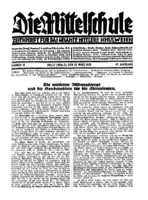 Die mittleren Bildungswege und die Sonderaktion für die Abiturienten
