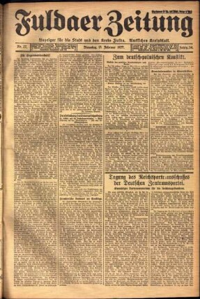 Ausgabe vom Dienstag, den 15. Februar 1927.
