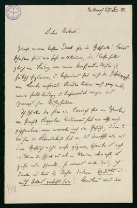Brief vom 27. Dezember 1882