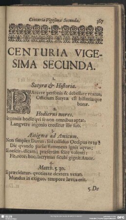 Centuria Vigesima Secunda