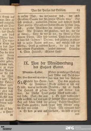 IX. Von der Menschwerdung des Sohnes Gottes.