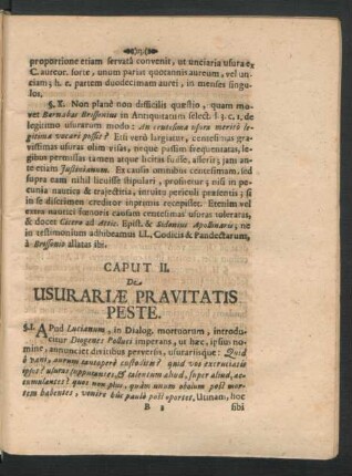 Caput II. De Usurariae Pravitatis Peste.