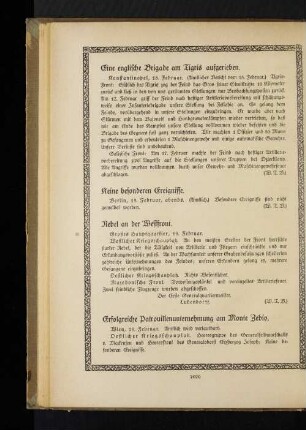 Keine besonderen Ereignisse.