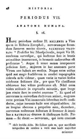 Periodus VII. Anatome Humana.