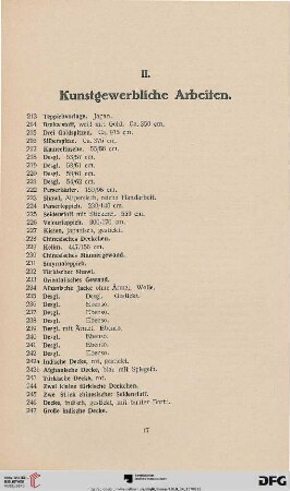 II. Kunstgewerbliche Arbeiten (Nr. 213-449)