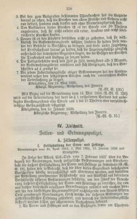 IV. Abschnitt. Sitten- und Ordnungspolizei