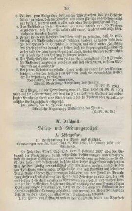 IV. Abschnitt. Sitten- und Ordnungspolizei
