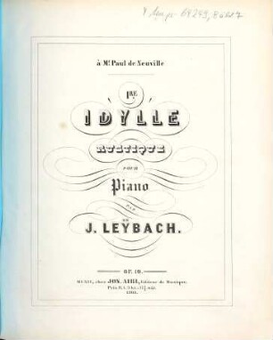 1re idylle rustique : pour piano ; op. 10