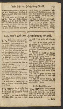 XVI. Aufs Fest der Heimsuchung Mariä.