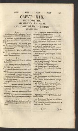 Caput XIX. De Comitiis. Membrum Primum.