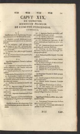 Caput XIX. De Comitiis. Membrum Primum.