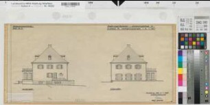 Arnsberg, Regierungshauptgebäude, Dienstvilla, Nordansicht, Südansicht