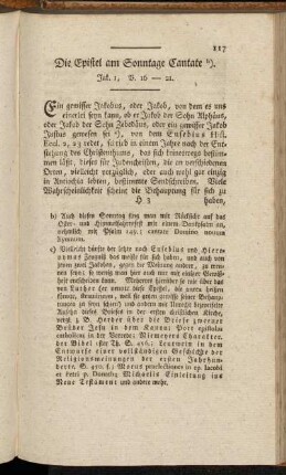 Die Epistel am Sonntage Cantate. Jak. 1, V. 16-21