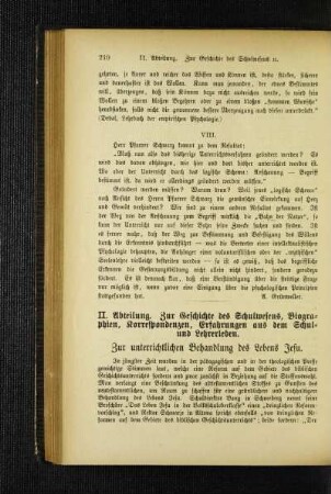 Zur unterrichtlichen Behandlung des Lebens Jesu