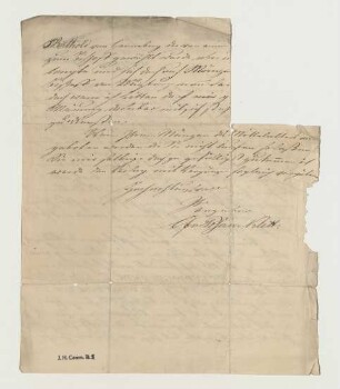 Brief von Carl Friedrich von Posern-Klett an Joseph Heller