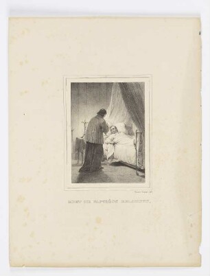 Mort de Napoléon religieux, aus: Robert François Antoine de Beauterne, "Mort d’un enfant impie, et Mort de Napoléon religieux", Paris 1838