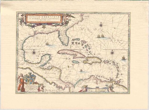 Insulæ Americanæ In Oceano Septentrionali, cum Terris adiacentibus : Amplmo. Prudmo. Doctmoque. Viro D. Alberto Conradi Vander Bvrch, I. C. Reip. Amsterdamensis Senatori, Collegii Scabinorum Præsidi, Societatis Indicæ, quæ ad Occidententem militat. aßeßori, et nuper ad Magnum Moscoviæ Ducem Legato