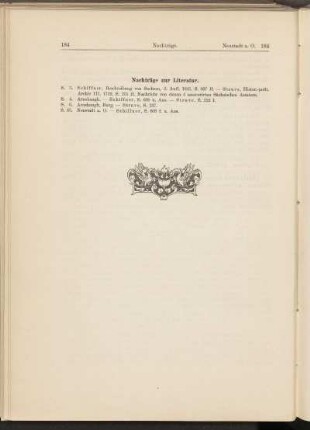 Nachträge zur Literatur.
