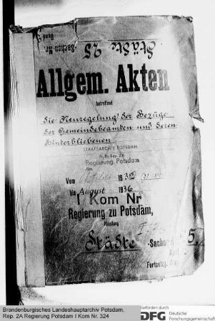 Neuregelung der Bezüge der Gemeindebeamten und ihrer Hinterbliebenen in den Städten. Allgemeines