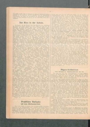Praktische Versuche mit dem Werkunterricht