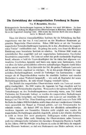 Die Entwicklung der erdmagnetischen Forschung in Bayern