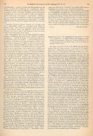 786-787 [Rezension] Merkel, Friedemann, Im Angesicht der Gemeinde