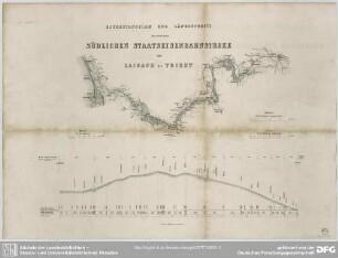 Situationsplan und Längenprofil der Kaisel. Königl. Südlichen Staatseisenbahnstrecke von Laibach bis Triest