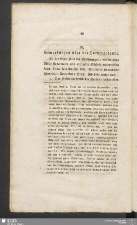 10. Bemerkungen über das Vorhergehende
