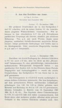 3. Aus den Berichten aus Assur