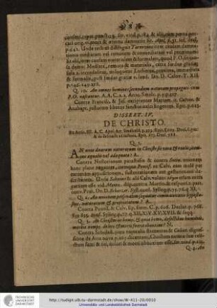 Dissert. IV. De Christo.
