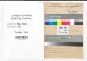 Entnazifizierung Fritz Bueker , geb. 14.09.1904 (Polizist)
