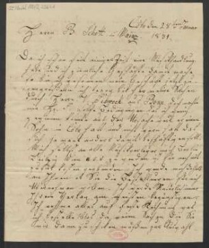 Brief an B. Schott's Söhne : 28.01.1831