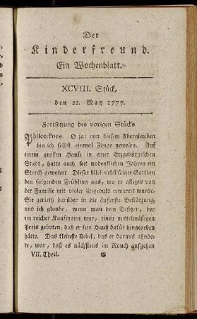 XCVIII. Stück, den 22. May 1777