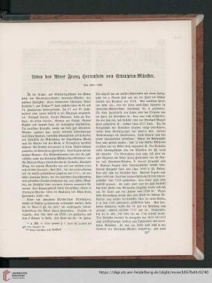 Leben des Abtes Franz Hertenstein von Ettenheim-Münster. Von 1610 - 1686