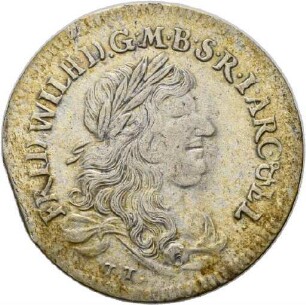 Dritteltaler des Kurfürsten Friedrich Wilhelm von Brandenburg, 1672