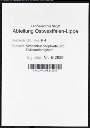 Heiratsbelege zum Zivilstandsregister von Plettenberg (H 1811)