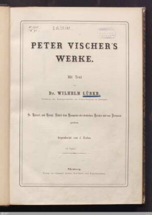 Peter Vischer's Werke